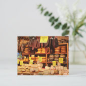 post van venta de embutido en mercado de Mallorca Briefkaart (Staand voorkant)