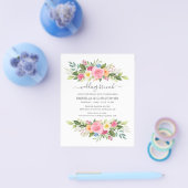 Post Wedding Brunch Waterverf Roos Garden Flyer (Enkel)