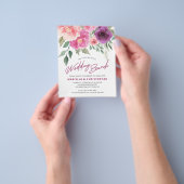 Post Wedding Brunch Waterverf Roos Peonies Budget Flyer (Hand)