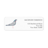 postadres van de duif etiket (Voorkant)