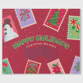 Postage christmas cadeaupapier (Vlak)