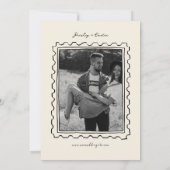 Postage Stamp Hand Drawn Save The Date Card (Dos)