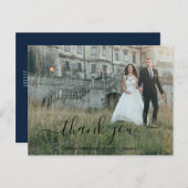 Postal Briefkaart Bruiloft dank u + foto van de w (Voorkant / Achterkant)