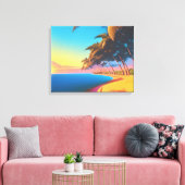 Postal de los 80s canvas afdruk (Insitu (Woonkamer))