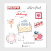 Postal Love Pen Pal Vinyl Stickers (Feuille)