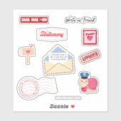 Postal Love Pen Pal Vinyl Stickers (Feuille)