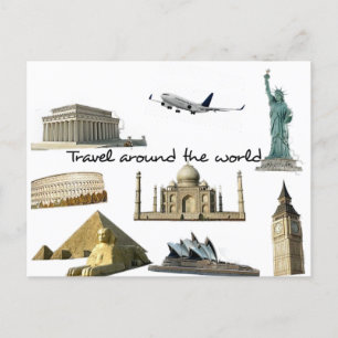 Postal - reizen over de hele wereld briefkaart