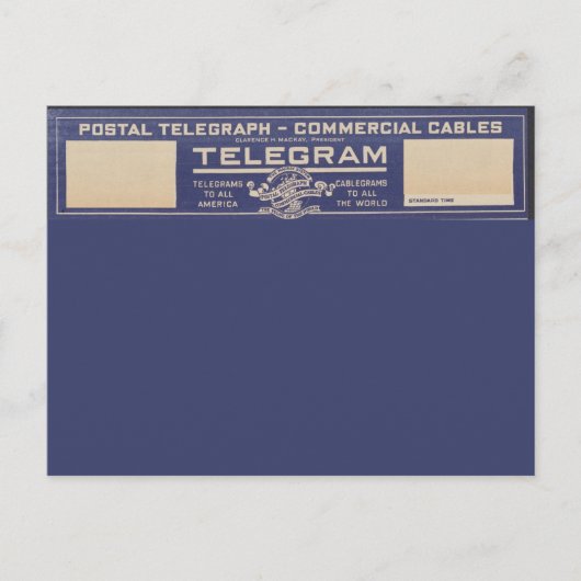 Postal Telegram  Briefkaart (Voorkant)