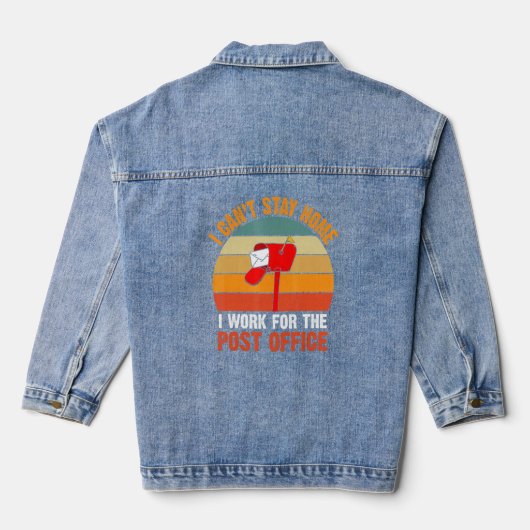 Postal Worker I Canu2019t Stay Home Retro Mailman (Verso)