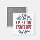 Postal Worker Ik druk de envelop voor jou. Magneet (Voorkant / Achterkant)