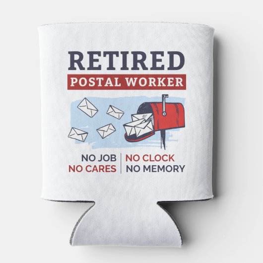Postal Worker Retirement Postman Funny Gag Blikjeskoeler (Achterkant)