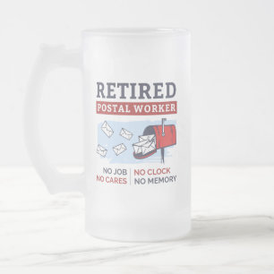 Postal Worker Retirement Postman Funny Gag Matglas Bierpul
