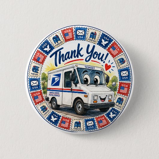 Postal Workers Appreciation  Ronde Button 5,7 Cm (Voorkant)