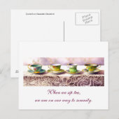 Postale 0001 Rangée de Teacups Alexandra Stoddard Carte po (Devant / Derrière)
