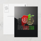 Postale [100] Afghanistan : COA, drapeau et carte (Devant / Derrière)
