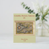 Postale 1610 Carte de Cornwall, Devon, Somerset, etc... (Debout devant)