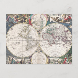 Postale 1685 Carte du monde de Bormeester
