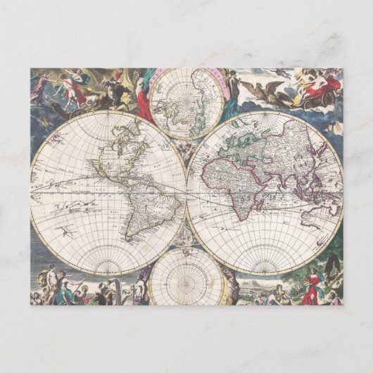 Postale 1685 Carte du monde de Bormeester (Devant)