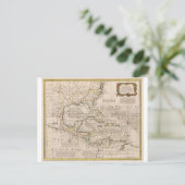 Postale 1720 Carte des Antilles par Emanuel Bowen (Debout devant)