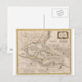 Postale 1720 Carte des Antilles par Emanuel Bowen (Devant / Derrière)