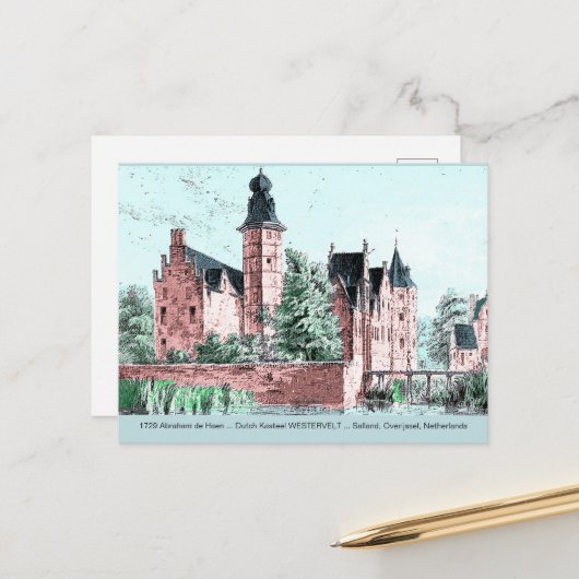 Postale 1729 A. de Haen Dutch Kasteel WESTERVELT Carte pos (Devant/Arrière en situation)