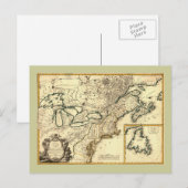 Postale 1778 Carte du Canada et des États-Unis (Devant / Derrière)