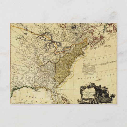 Postale 1784 Carte des Etats-Unis d'Amérique par Faden (Devant)