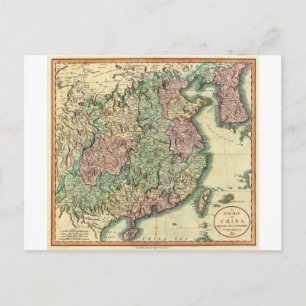 Postale 1801 Carte John Cary de la Chine et de la Corée