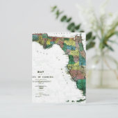 Postale 1856 Carte de l'État de Floride par Columbus Drew (Debout devant)