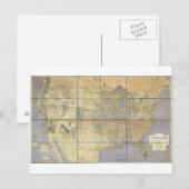 Postale 1873 Carte des États-Unis d'Amérique (Devant / Derrière)
