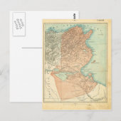 Postale 1890, Carte de la province de Tunisie (Devant / Derrière)