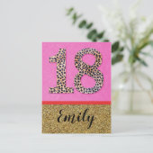 Postale 18e - Anniversaire des voeux carte mode fille part (Debout devant)