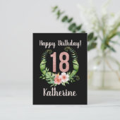 Postale 18e anniversaire Parties scintillant rose Carte de (Debout devant)