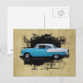 Postale 1955 Chevy Bel Air - Voitures Classiques - Carte p (Devant / Derrière)