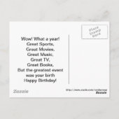 Postale 1958 Grands événements Carte d'anniversaire (Dos)