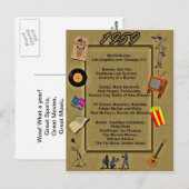 Postale 1959 Grands événements Carte d'anniversaire (Devant / Derrière)