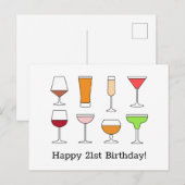 Postale 21e carte d'anniversaire (Devant / Derrière)