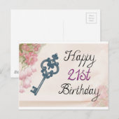 Postale 21e carte d'anniversaire femme (Devant / Derrière)