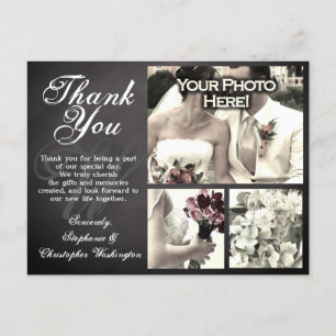 Postale 3 Carte de remerciements de mariage personnalisé d