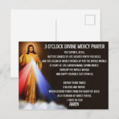 Postale 3 O’Clock Divine Mercy Carte de prière (Devant / Derrière)