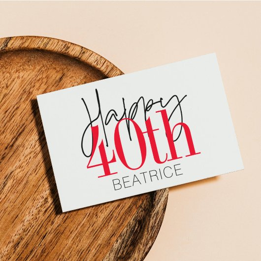 Postale 40 et fabuleuse 40e carte d'anniversaire