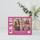 Postale 4 Collage photo Script moderne Pink Grad Carte pos (Debout devant)