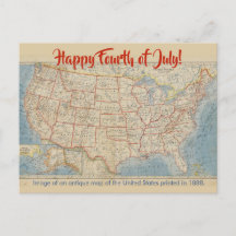 4 juillet Antique Carte des États-Unis
