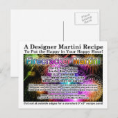 Postale 4 juillet Firecracker Martini Recette Carte postal (Devant / Derrière)