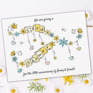 Postale 50e Anniversaire Carte Douche Whimsical Demande