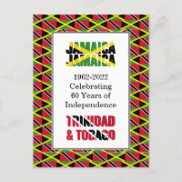 60 ans Anniversaire Jamaïque Trinidad Carte postal