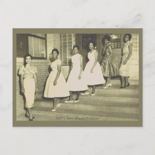 Postale 6 Black Beauties Retour 1950's Fashion Carte posta