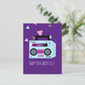 Postale 80s Bright Music System Joyeux Anniversaire Carte  (Debout devant)