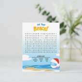 Postale À la carte d'activité Recherche de mot de plage (Debout devant)