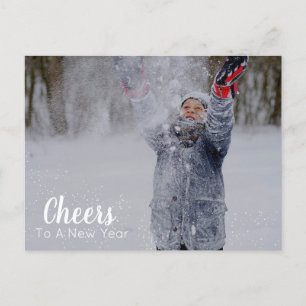 Postale À la nouvelle année Carte de vœux à 2 photos